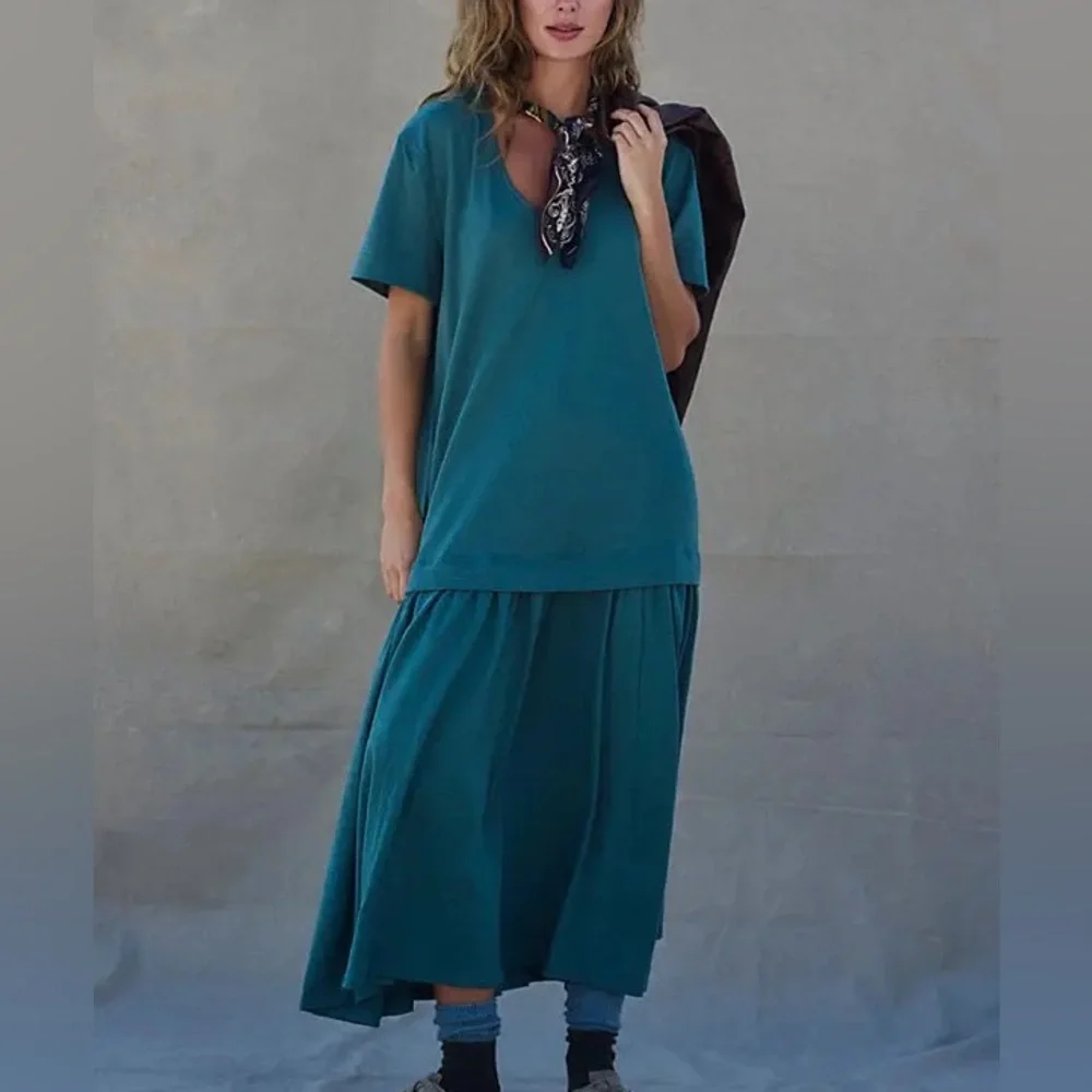 sachin and babi light blue dress Never Fully Dressed Grace Short-Sleeve Drop-Waist Maxi Dress